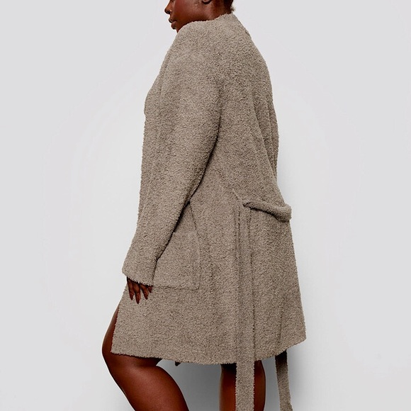 SKIMS Cozy Knit Short Short Robe Smoke Grey Size L/XL - Picture 9 of 10